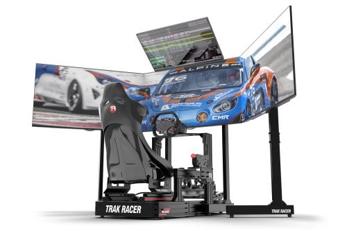 Freestanding Quad (4) Monitor Stand with Extra Leg Supports – Up to 55" Displays for Sim Racing, Flight Simulation & Truck Simulators