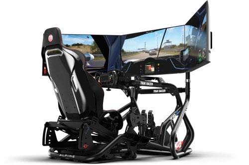 Freestanding Triple (3) Monitor Stand – 22" to 32" Displays for Sim Racing, Flight Simulation & Truck Simulators