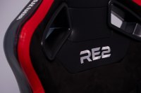 RE2 Dual-Lock Reclining Sim Racing Seat - Black/Red Leather-Style (Seat Only), view 7