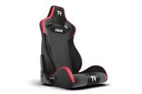 RE2 Dual-Lock Reclining Sim Racing Seat - Black/Red Leather-Style (Seat Only)