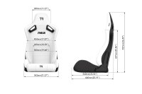 RE2 Dual-Lock Reclining Sim Racing Seat - White Diamond-Stitched Leather-Style (Seat Only), view 6