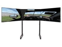 Round Tube Freestanding Triple Monitor Stand, view 3