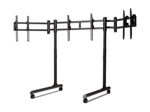 Round Tube Freestanding Triple Monitor Stand