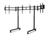 Round Tube Freestanding Triple Monitor Stand