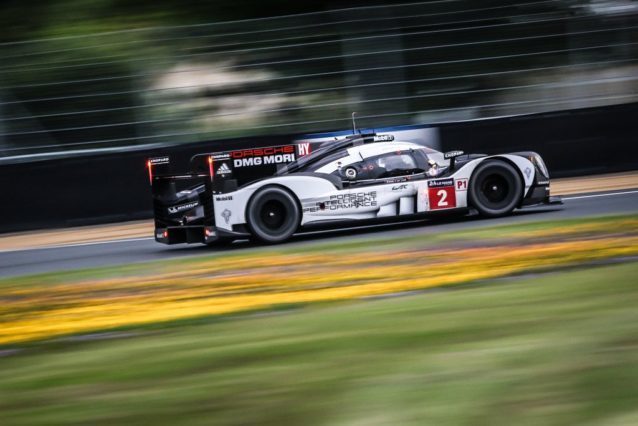 Porsche Team's 919 Hybrid that will start on top of the grid.