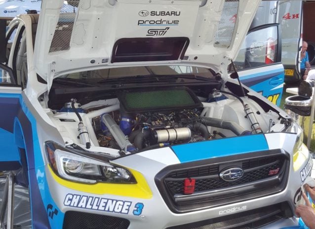 The 2016 record-breaking Impreza. Notice GT logos on right and left side of the front bumper. 