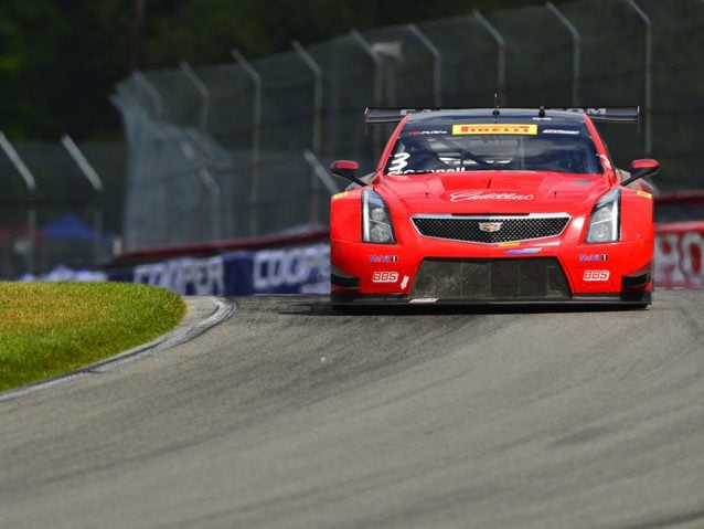 Lexington, OH - Jul 31, 2016: The Pirelli World Challenge racers take to the track on Pirelli tires during the Mid-Ohio Sports Car Course presented by Honda Racing at the Mid-Ohio in Lexington, OH.