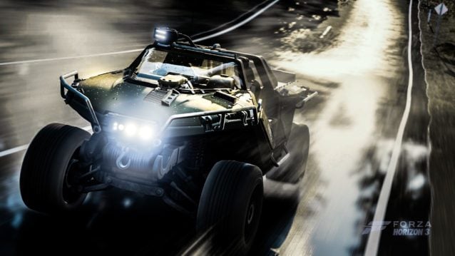 TheCrazySwede makes like Master Chief in the M12S Warthog.