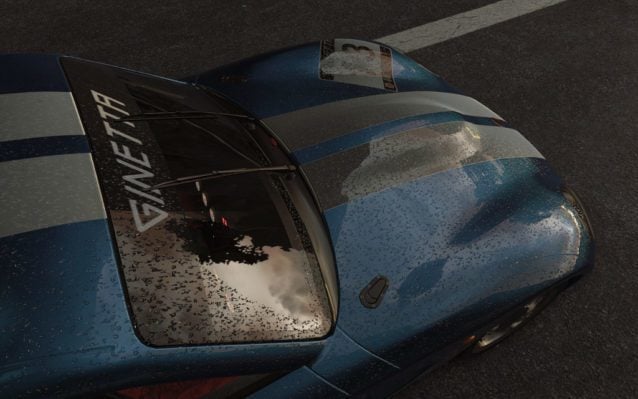 Raindrops dress the Ginetta G40 in Slightly Mad Studios Project CARS.