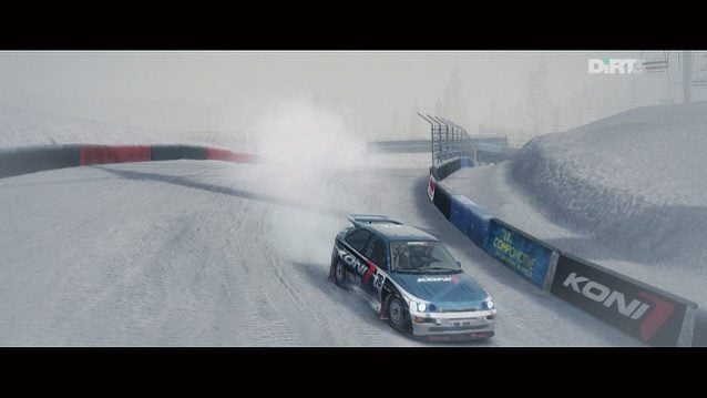 Northstar gets snowy in his Ford Escort. 