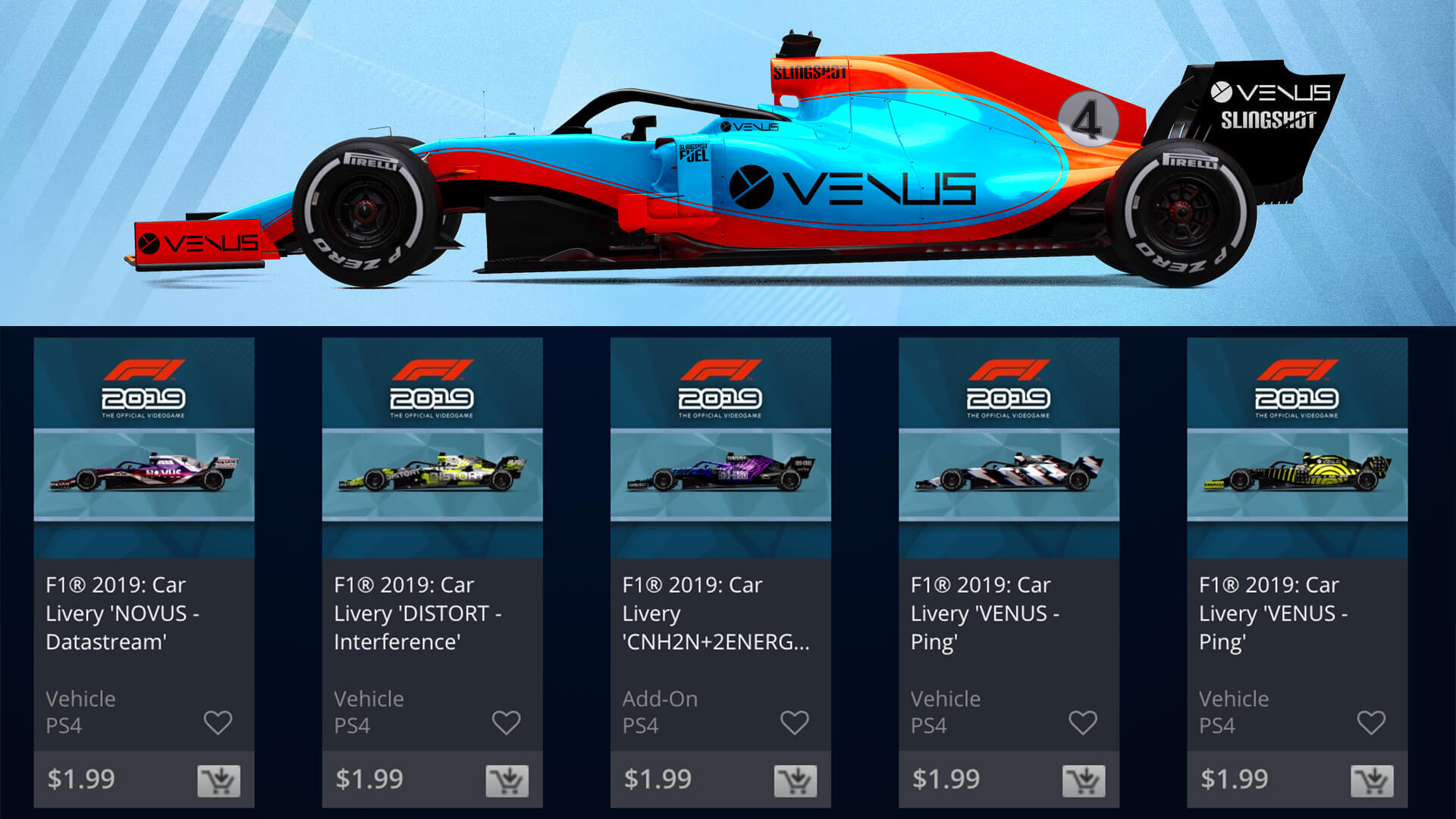 Certain F1 2019 Customizable Liveries Cost $2 Each