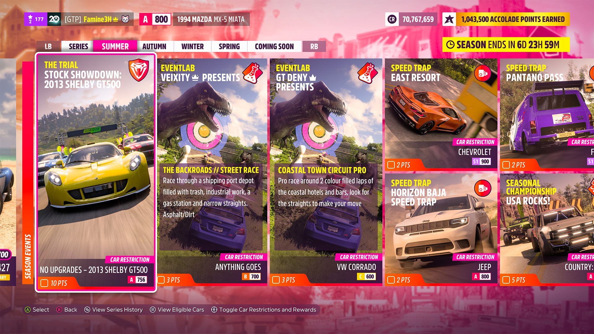 Series 6 of Forza Horizon 5 adds more activities and points