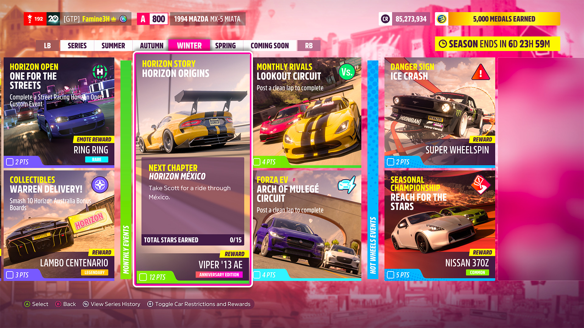 Series 6 of Forza Horizon 5 adds more activities and points