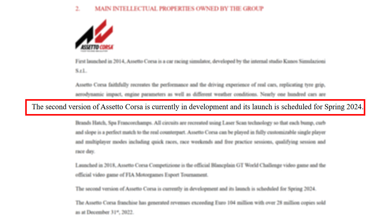 Lançamento de Assetto Corsa 2 está previsto para 2024