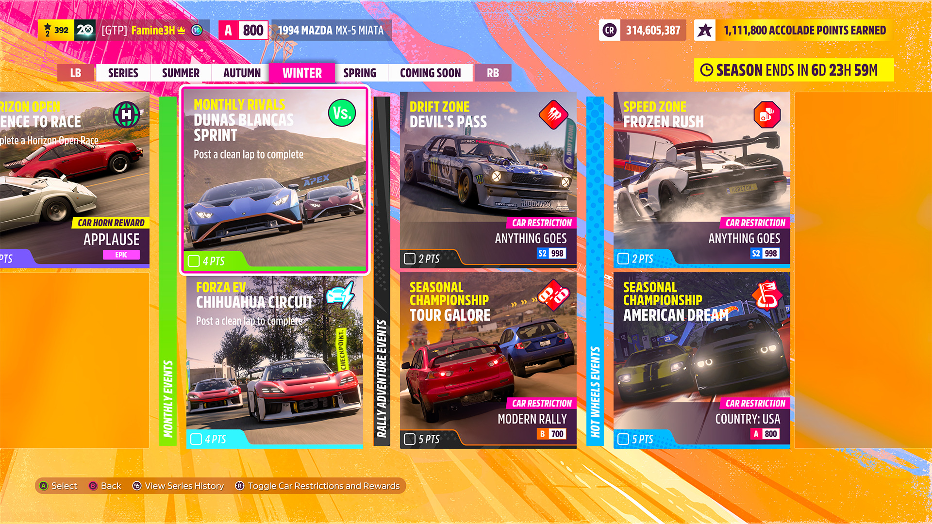 Series 6 of Forza Horizon 5 adds more activities and points