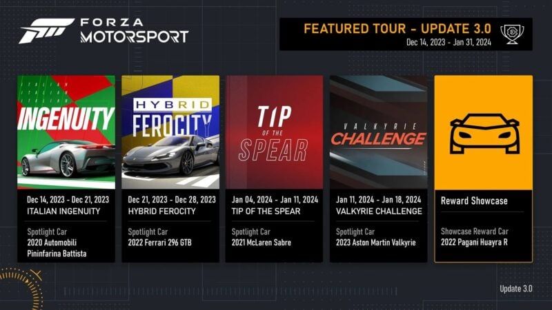 Grosse mise à jour de Forza Motorsport : nouveau circuit, livrées